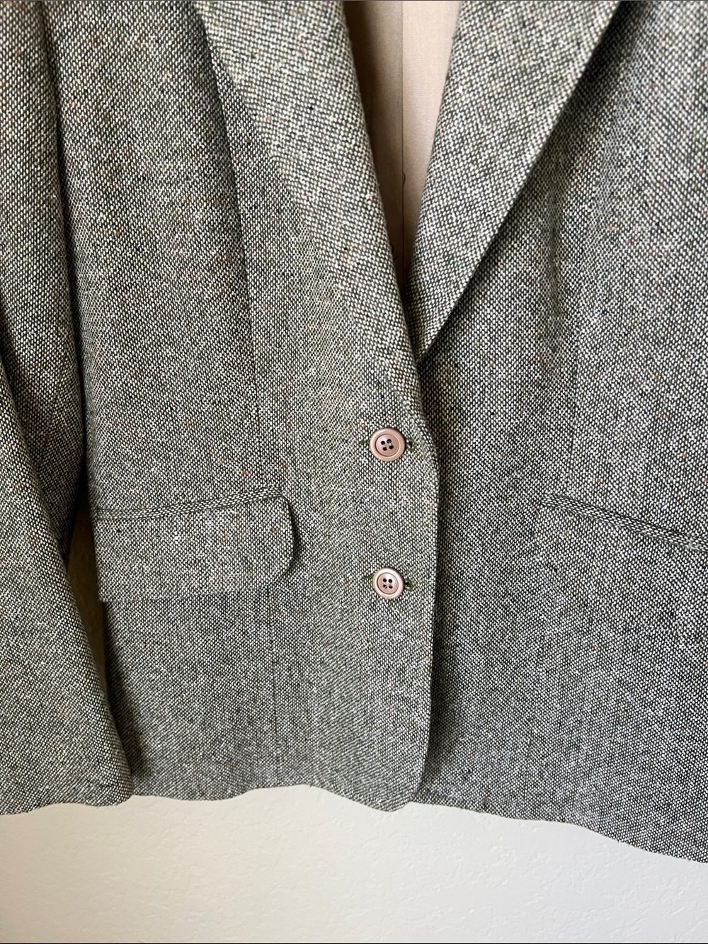 Oscar de la renta vintage speckled tweed blazer - Picture 3 of 8